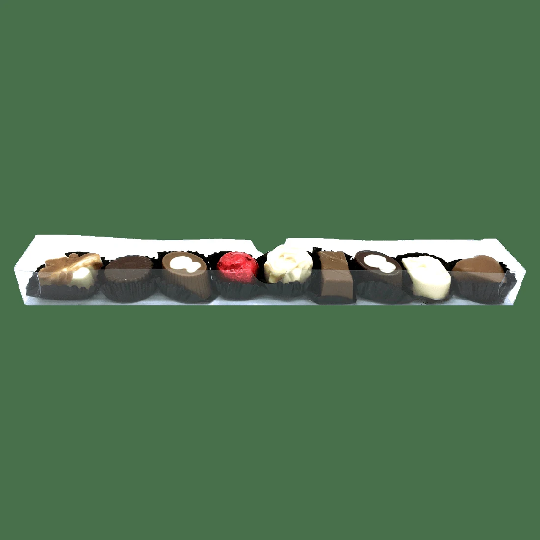 Geldhof 9-Piece Long Assorted Chocolate Box (undecorated)